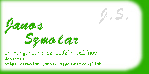 janos szmolar business card